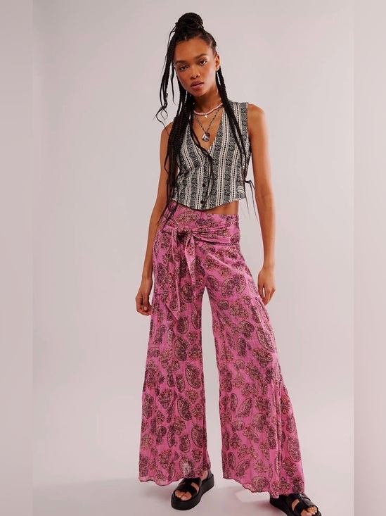 Free People Pants - Free People FP One Good Day Printed Wide-Leg Pants